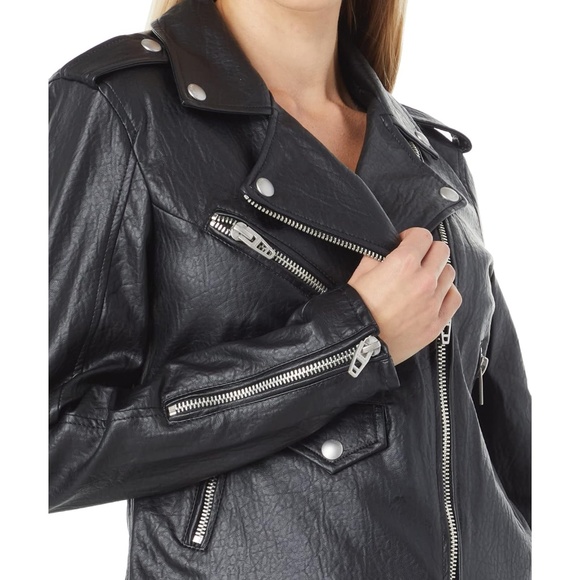 NEW Blank NYC Leather Cropped Moto Jacket - Picture 2 of 8
